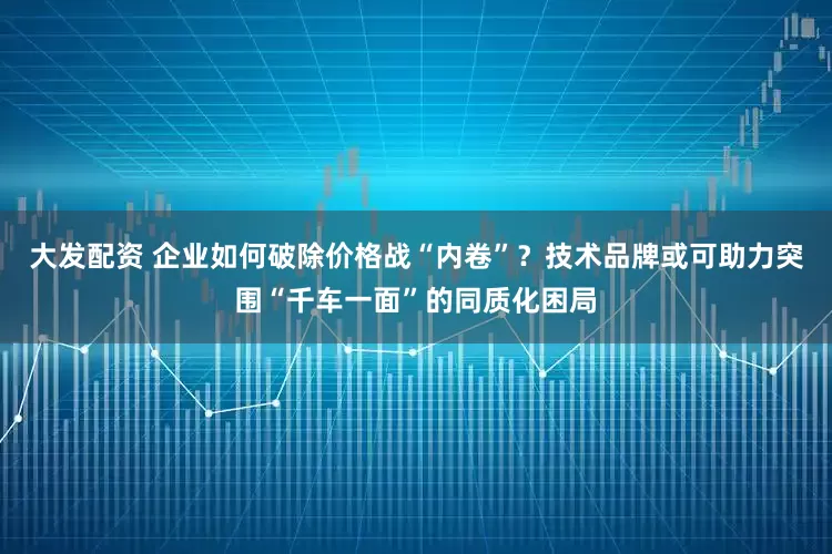 大发配资 企业如何破除价格战“内卷”？技术品牌或可助力突围“千车一面”的同质化困局